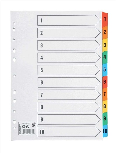 A4 File Dividers 1-10